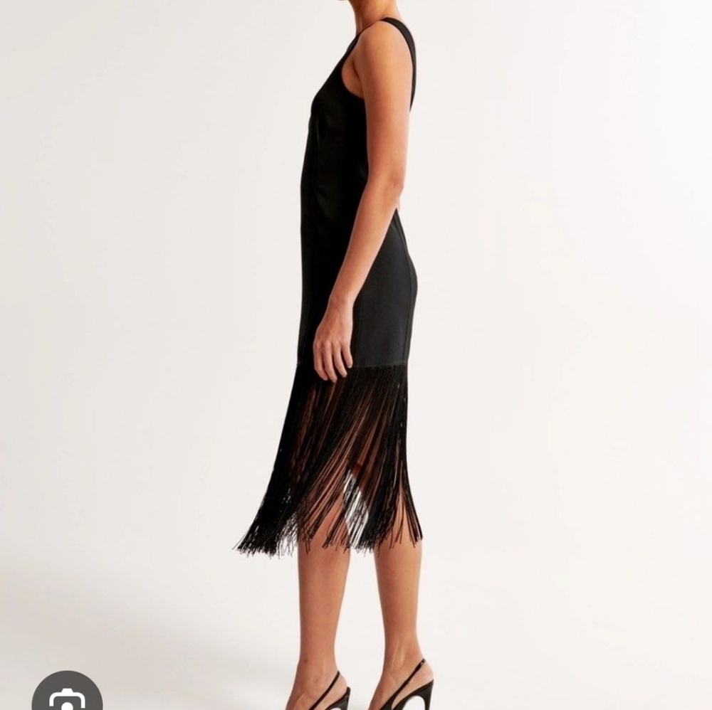 Abercrombie & Fitch Black Fringe Mini Dress